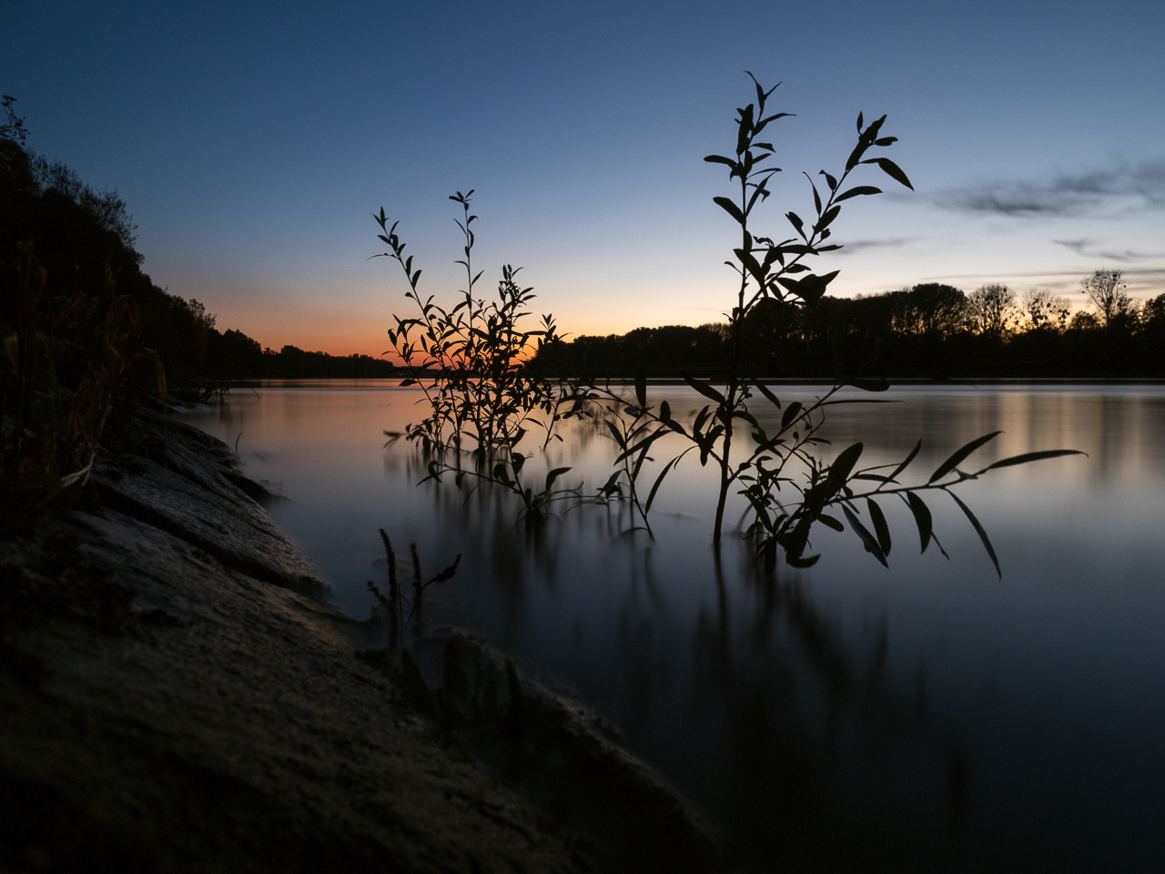 Langzeitbelichtung Rhein