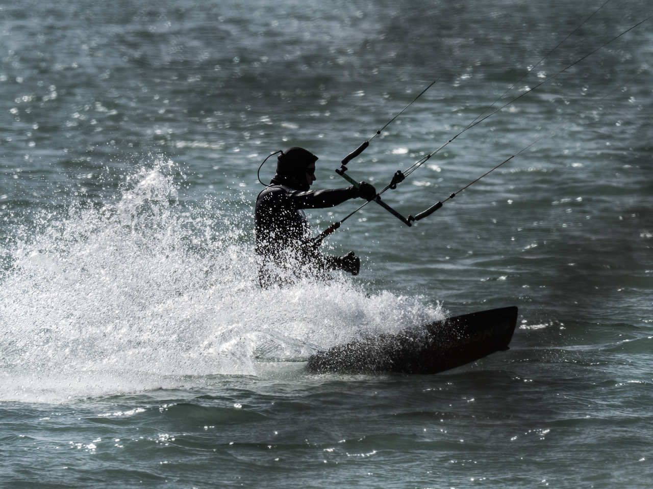 Kitesurfer am Epplesee in Rheinstetten