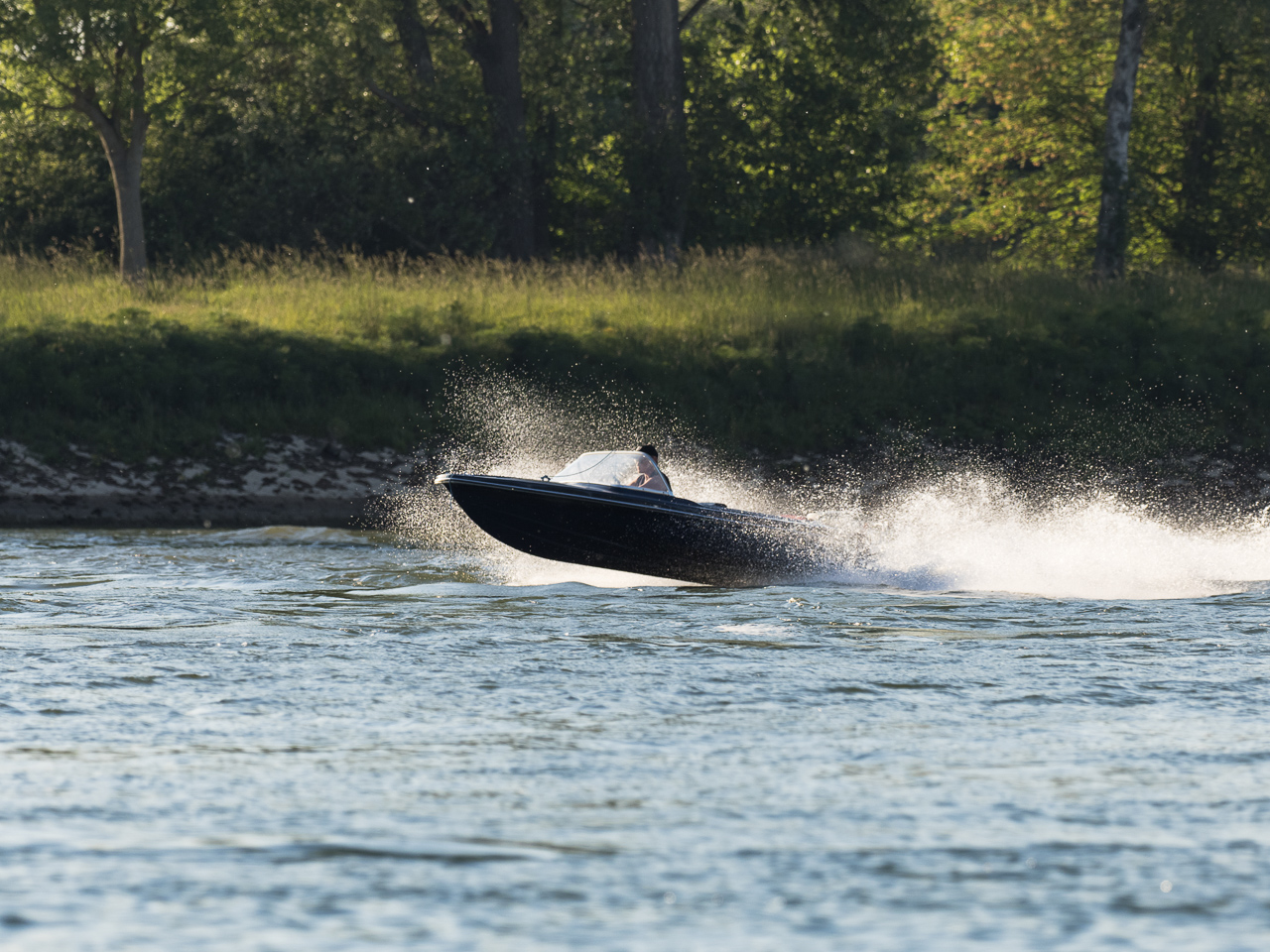 Sportboot auf dem Rhein